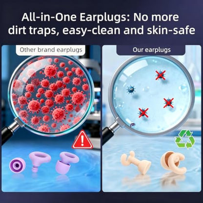 Noise Cancelling Ear Plugs Sleep 50dB NRR Side Sleep Small Ear | ultra soft silicone, reusable one-piece design, 4 sizes included, portable case - color: Yellow