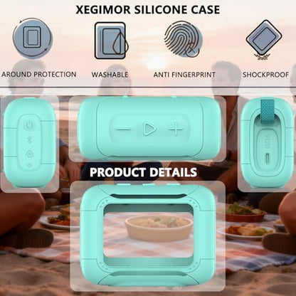 Silicone Cover and Hard Carrying Case for JBL Go 5 Bluetooth Speaker | Protective Cases for Go 5 Speaker Accessories, Scratch-Resistant and Drop-Proof Cover (Teal) - color: Teal