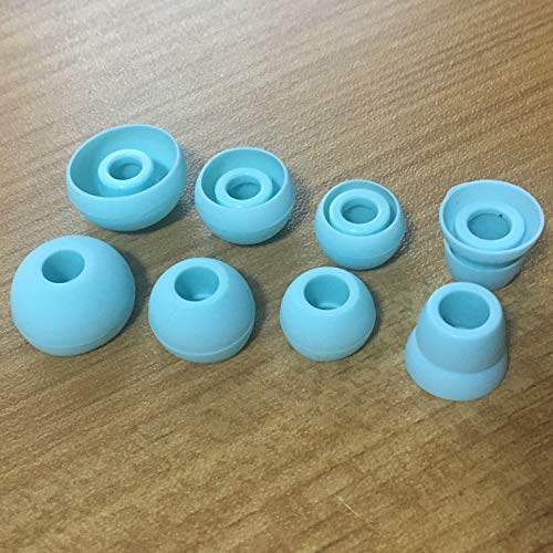 Replacement Silicone Earbuds Ear Tips Eargels Buds Set Compatible with Beats Powerbeats 3 Powerbeats 2 Wireless in-Ear Earphones (4 Pairs/Aqua Blue) - color: Aqua Blue
