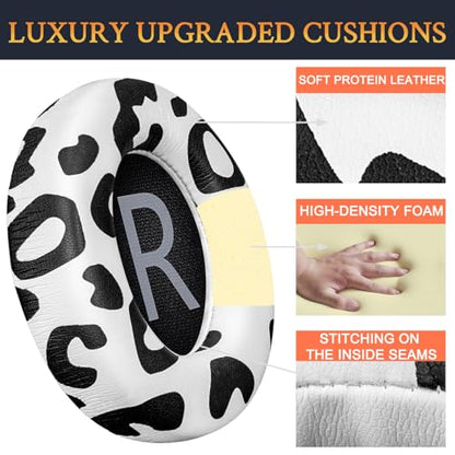 SOULWIT Protein Leather Replacement Earpads for Bose 700 (NC700) Wireless Headphones, Ear Pads Cushions with Softer Protein Leather, High-Density Noise Cancelling Foam, Added Thickness - Snow Leopard - color: Snow Leopard
