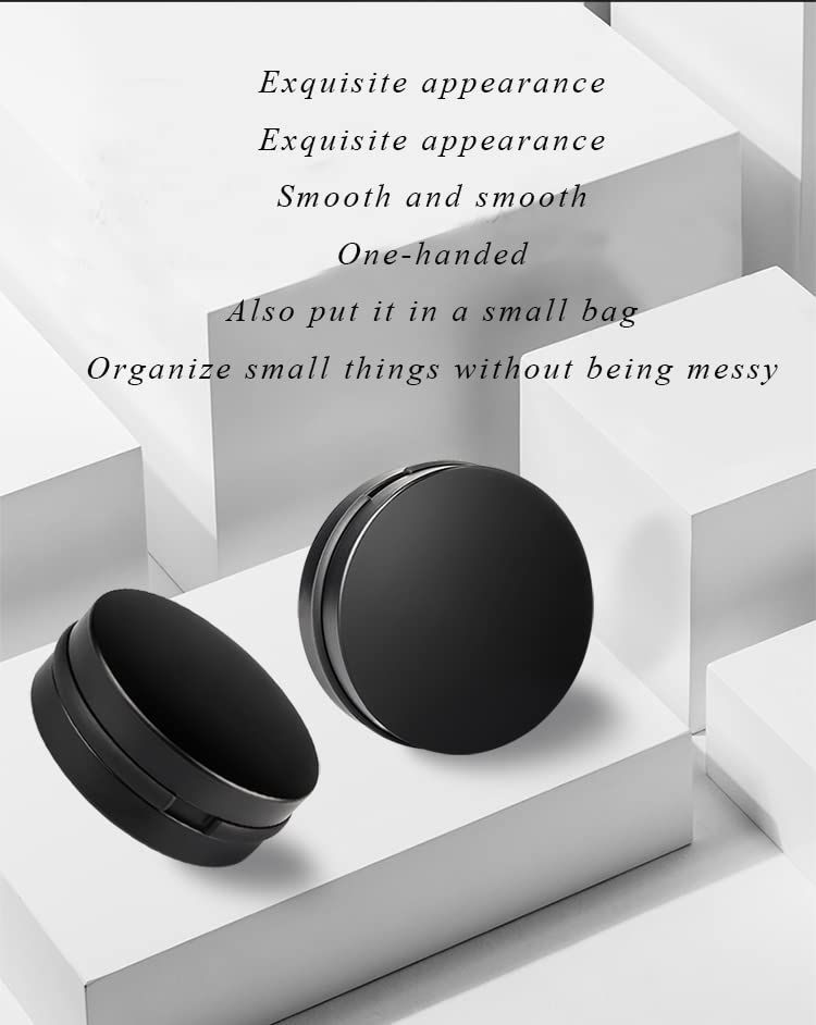 Earbuds IEMs Case,Mini Portable Earphone Case, Waterproof Aluminum Alloy Housing Headphone Case for Travel, Protective, Dust Proof, Water Resistant, Lightweight Universal Carrying, Bag（Black