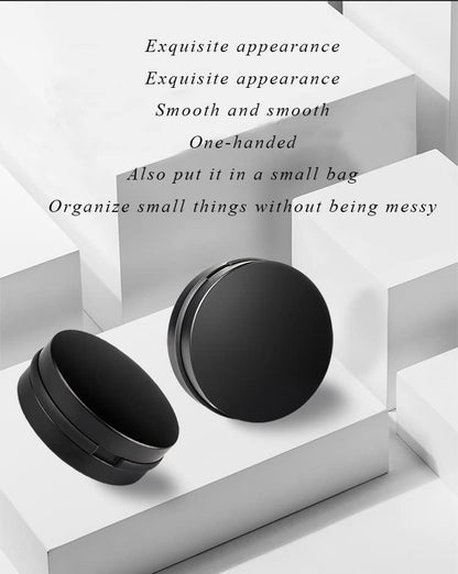 Earbuds IEMs Case,Mini Portable Earphone Case, Waterproof Aluminum Alloy Housing Headphone Case for Travel, Protective, Dust Proof, Water Resistant, Lightweight Universal Carrying, Bag（Black
