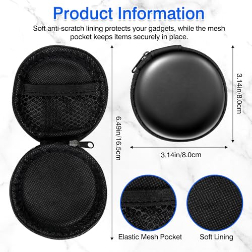 Hard Shell Earphone Carrying Case – Protective Headphone & Earbud Storage Pouch with Soft Microfiber Lining for Travel and Daily Use