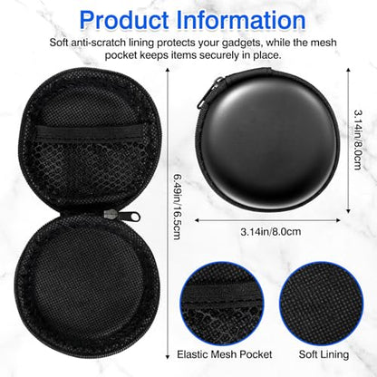 Hard Shell Earphone Carrying Case – Protective Headphone & Earbud Storage Pouch with Soft Microfiber Lining for Travel and Daily Use