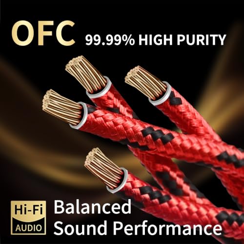 12 AWG 2Pack Speaker Cable with Banana Plugs for Audiophile 8.2ft - size: 8.20ft/2.5m, style: 4N 12AWG