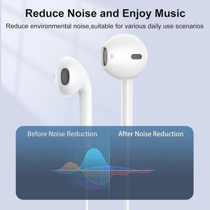 2 Packs Wired Earbuds with Microphone & Volume Control, 3.5mm in-Ear Headphones Stereo Sound, Noise-Isolating Earphones for Music, Phone Calls, Compatible with Laptop, Tablet, PC - Black & White