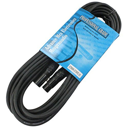 3 pin Male to Female XLR Cable with black Straight connectors (35 FT Foot Feet) - color: Straight-M to Straight-F, size: 035 ft
