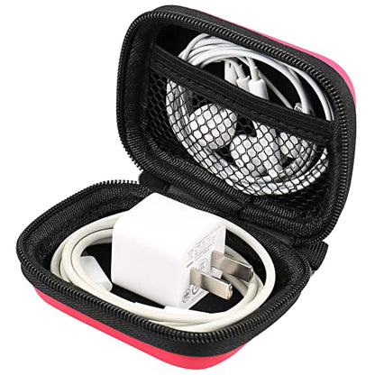 Earbud Case, RISETECH Earphone Case Holder Hard EVA Headphone Small Zipper Pouch Compatible with Beats Fit Pro, TOZO T6, Bose Soundsport, EarPods, AirPods, Sony Wired Earbuds with Keychain -Red - color: Red