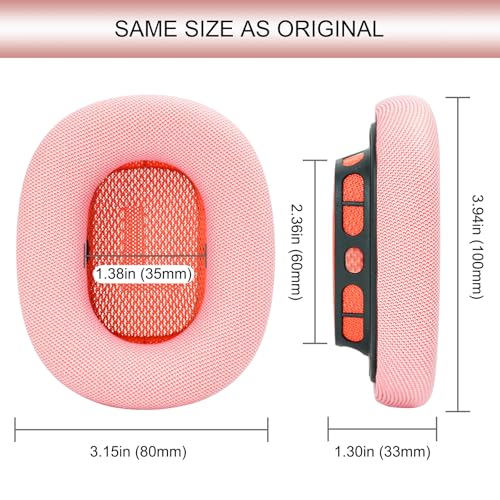 GEVO Upgraded Ear Cushions Replacement Earpads for AirPods Max 1 & 2 Headphones, Protein Leather Ear Pads Ear Covers Cups with Memory Foam and Magnet for AirPods Max 1 & 2 (Pink) - color: Pink