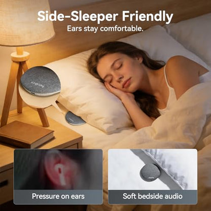 Kinglucky Pillow Speaker for Sleeping, Bluetooth, Grey | Under Pillow, Built-in Pink Noise White Noise Sound Machine, Sleep Pink Noise Music - color: Gray