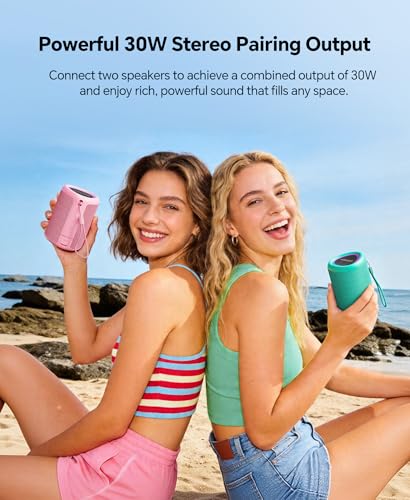 Portable Bluetooth Speaker Beach Essentials: Powerful Crystal Clear Sound/Dynamic Light/IPX5 Waterproof/All Day Playtime/Wireless BT 5.3/TWS Paring, Dad Gifts, Outdoor|Travel|Camping|Pool Accessories | Powerful HD Sound,Dynamic Light,All Day Playtime,Wire