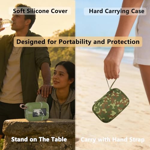 Protective Case for JBL Go 5 Portable Bluetooth Speaker | Accessories Hard Carrying Case and Silicone Cover with Metal Carabiner (Squad Case) - color: Squad Case