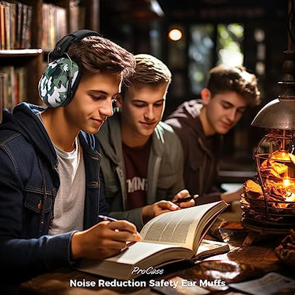 ProCase NRR 28dB Noise Reduction Ear Muffs, Foldable Adjustable Noise Cancelling Headphones - color: 1 - Camogreen