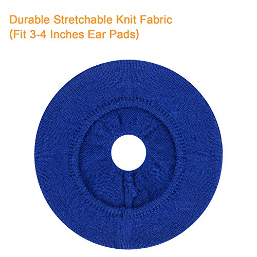 Earpads Sweater Cover Protectors with Stretchable Knit Fabric for Beats Studio 3/2 Bose QC35 25 15 Headphones and Other Headsets with 3-4 Inch Ear Cushions [ 2 Pairs ] (Blue) - color: Blue