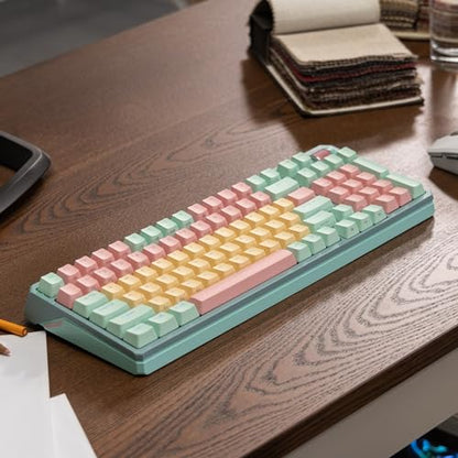 Cooler Master MK770 Macaron Wireless Mechanical RGB Gaming Keyboard, Kailh Box V2 Click White Switches, Gasket Structure, Hot-Swappable, Bluetooth|2.4GHz, Tactile 3-Way Dial, QWERTY (MK-770-MCKW1-US) - style: MK770 Macaron White