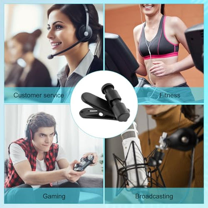 5pcs Headphone Cable Clip, Black Headset Cord Clamps Clothing Shirt Clips Earphone Wire Accessories for Headphones Wire