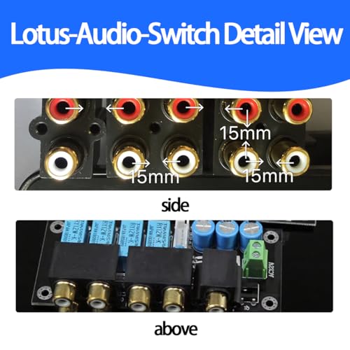 RCA Jack Relay-Adjustable Audio Source Switching Input Selector Board