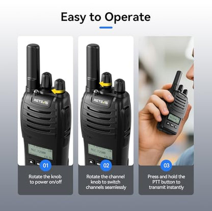 Retevis H777D Walkie Talkies with LCD Screen(10 Pack) | for Restaurant, Retail, Warehouse, School,Durable, Portable, FRS, Rechargeable, Emergency Alarm, License Free,USB-C - style: With LCD Screen