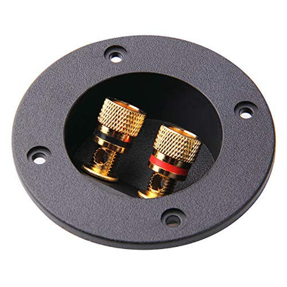 Arroyner 5Pcs 3-Inch Speaker Box Terminal Cup DIY 2-Way Speaker Box Terminal Binding Post Round Spring Cup Connector - color: Black-5pcs
