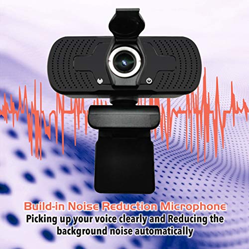 USB Webcam/Microphone,1080P Full HD Web Cameras for Computers Desktop & Laptop PC, Privacy Cover, Tripod, Lense Cloth, Plug and Play, Auto Focus for Video Calling, Conferencing, Recording, Gaming