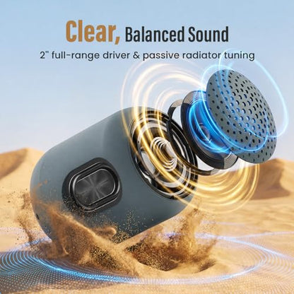 Bobtot Portable Bluetooth Speakers, 24H Playtime, TWS Pairing, Darkgray