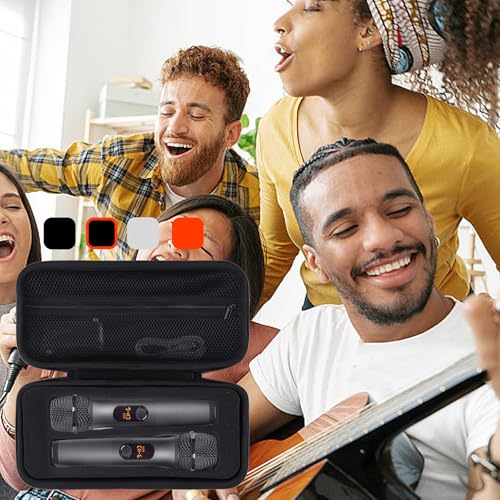 Storage Case Compatible with JBL Wireless Two Microphone System | Lightweight Carry, Secure Storage, Convenient Zipper, Soft Interior，Black Case - color: Black