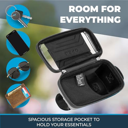 Roam Bike Universal Phone Holder + Waterproof Zipper Storage Case - Fits Smartphones Up To 4" x 7" - Velcro Strap Mounts To Bicycle Frame - Full Touchscreen Capabilities - Black