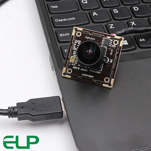 ELP H.264 1080P USB Camera Module with Microphone Wide Angle Fisheye Webcam | 170degree FHD PC Camera for Computer, UVC USB2.0 Lightburn Camera for Laser, Home Security, Embedded Machine Vision, Robotics - size: 170degree lens