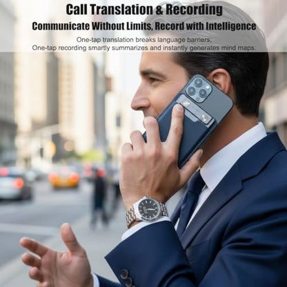 MMQ AI Voice Recorder with Real-Time Interpreter, AI Transcription, Summarize, 120+ Languages, Note Taker and Live Translation for Calls and Meetings, Ultra-Slim, APP Control, Case Included