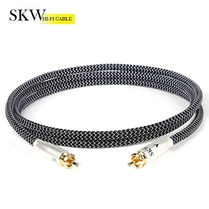 SKW High-End WG Series RCA-to-RCA Digital Coaxial Subwoofer Cable - Premium Hi-Fi Audio Interconnect for Precision Bass Transmission 3.2ft/1M - size: 3.2ft (1m)