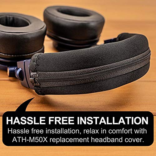 Replacement Headband Cover Compatible ATH M50X M50 M40X M40 M30X M20X Headphones (Black) - color: Black