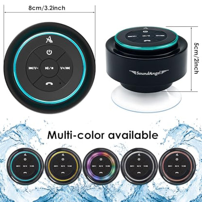 XLEADER, Upgraded, Pro Shower Speaker, Certified IPX7 Waterproof Bluetooth Speaker, with Suction Cup, Silicone Lanyard, 8W Crystal Sound&Rich Bass, 15H Playtime, Ideal Gifts - SoundAngel Mate(2 Gen) - color: A Blue