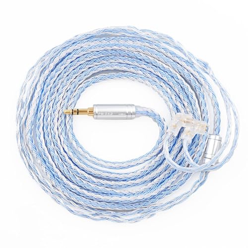 keephifi 6ft ZS10 Pro IEM Cable 3.5mm, KBEAR ST16-Plus 2m Silver-Plated Upgrade Earphone Cable with 3.5mm Gold-Plated Plug for KZ EDX PRO/Castor/DQS/ZAX/ZAR/ZAS/ZS10 PRO/ZSN PRO X - color: SilverBlue, style: 3.5 QDC
