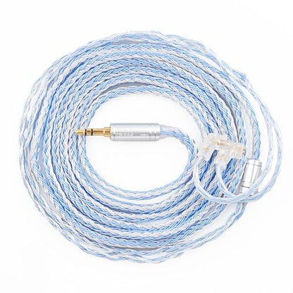 keephifi 6ft ZS10 Pro IEM Cable 3.5mm, KBEAR ST16-Plus 2m Silver-Plated Upgrade Earphone Cable with 3.5mm Gold-Plated Plug for KZ EDX PRO/Castor/DQS/ZAX/ZAR/ZAS/ZS10 PRO/ZSN PRO X - color: SilverBlue, style: 3.5 QDC