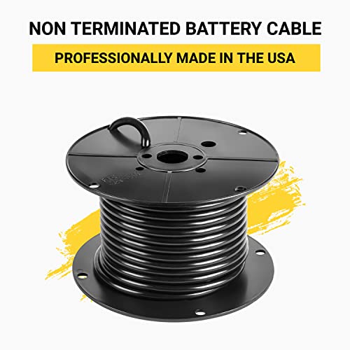 Spartan Power Battery Cable, 100% Pure Copper Wire, Automotive, Inverter, MPPT, Car Audio Speaker Amp Stereo, RV Trailer, Made in USA - size: 10 Feet Black, style: 4/0 AWG
