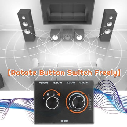 4 Ports 3.5mm Stereo Audio Switch Audio Switcher Passive Speaker Headphone Manual Selector Splitter Box Audio Sharing for CD Player LaptopHeadphone with 0.5M Audio Cable(1in-4out/4in-1out) - size: 4 Port