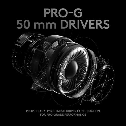 Logitech G PRO X Wired Gaming Headset - Black | Blue VO!CE Detachable Boom Mic, DTS 7.1, 50 mm Drivers, USB/3.5mm Aux, Spare Memory Foam Ear Pads, Bag & USB DAC Included - size: Wired, style: Classic
