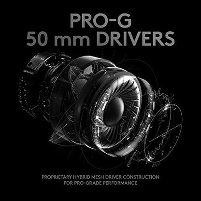 Logitech G PRO X Wired Gaming Headset - Black | Blue VO!CE Detachable Boom Mic, DTS 7.1, 50 mm Drivers, USB/3.5mm Aux, Spare Memory Foam Ear Pads, Bag & USB DAC Included - size: Wired, style: Classic