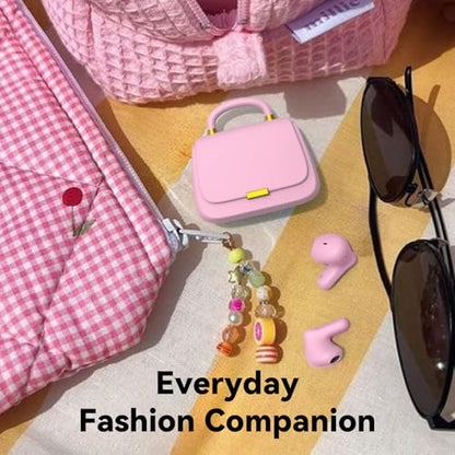 ANCwear Wireless Earbuds with Handbag-Case, Fashion Gift | Bluetooth 5.3, 13mm drivers, touch controls and DIY stickers for music, calls, travel, everyday wear and gifting