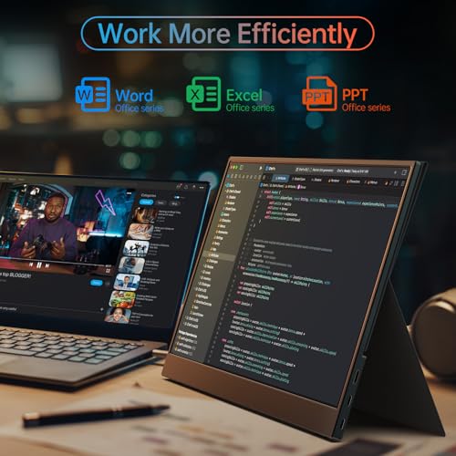ForHelp True 4K Portable Monitor - 15.6inch UHD 3840×2160 100% sRGB USB-C HDMI External Second Monitor Portable IPS Screen Computer Display with Speakers for Laptop MacBook Switch PS5/4 Xbox - style: 15.6"4k