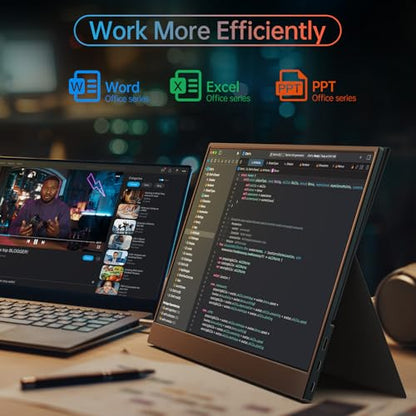 ForHelp True 4K Portable Monitor - 15.6inch UHD 3840×2160 100% sRGB USB-C HDMI External Second Monitor Portable IPS Screen Computer Display with Speakers for Laptop MacBook Switch PS5/4 Xbox - style: 15.6"4k