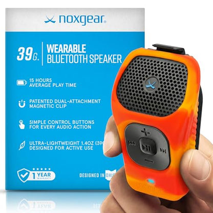 noxgear 39g Wearable Bluetooth Speaker, Mini Clip-On, Fire - color: Fire, size: 1 Pack