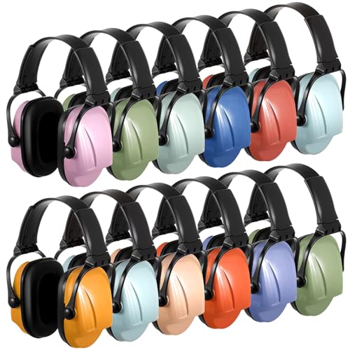 12 Pcs Kids Ear Protection Noise Cancelling Headphones Ear Muffs Bulk 27db Adult Noise Reduction Hearing Earmuff(Universal Fit (kids & Adults),Elegant Style) - size: Universal Fit (kids & Adults), style: Elegant Style