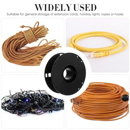 Cord Reel, Black Cord Storage Reel, Cable Storage Wheel (Pack of 2) - size: 20.00X20.00X6.50CM (Pack of 2)