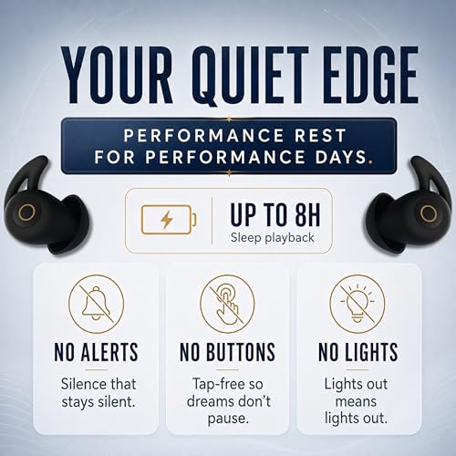 Sleep Earbuds Ultra-Thin Invisible Headphones for Side Sleepers, 8-Hour Battery(24h w/Case) No Buttons, No Lights, No Alerts, Noise Blocking, Bluetooth, Gift for Him & Her, Mom & Dad - 2nd Gen