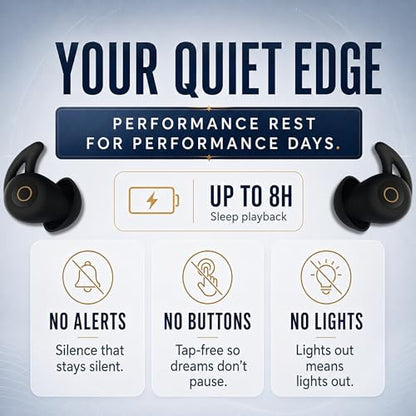 Sleep Earbuds Ultra-Thin Invisible Headphones for Side Sleepers, 8-Hour Battery(24h w/Case) No Buttons, No Lights, No Alerts, Noise Blocking, Bluetooth, Gift for Him & Her, Mom & Dad - 2nd Gen