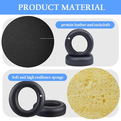 Adhiper Replacement Ear Pads for Sony PlayStation 5 Pulse PS5 3D Headset,PS5 Protein Leather Ear Cushions,Securely Memory Foam Headset Earpads(Black - color: Black