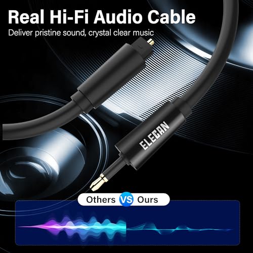 Mini Toslink to Toslink Digital Optical S/PDIF Audio Cable 15 Ft, Gold Plated Soft Flexible Fiber Optic Cable,Signal Protection PVC,Surround Sound for Soundbar,Home Theater,Hi-Fi System+Ties MI - size: 15FT