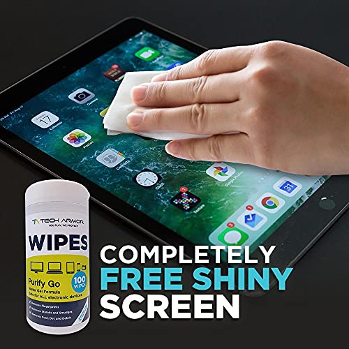 Tech Armor Screen Cleaning Wipes for TV, iPhone, Computer, iPad - 100 Wipes | Removes fingerprints & smudges, Gentle on coatings, Quick everyday clean, Home & office, for laptops, e-Readers, Phones