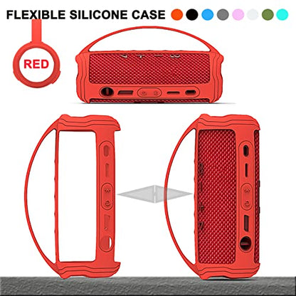 JCHPINE Silicone Cover Case for JBL Flip 6 Portable Bluetooth Speaker - color: Red Cover